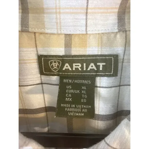 Ariat Napa Cotton Poly Blend Plaid Button Down Shirt Men XL - Picture 4 of 14